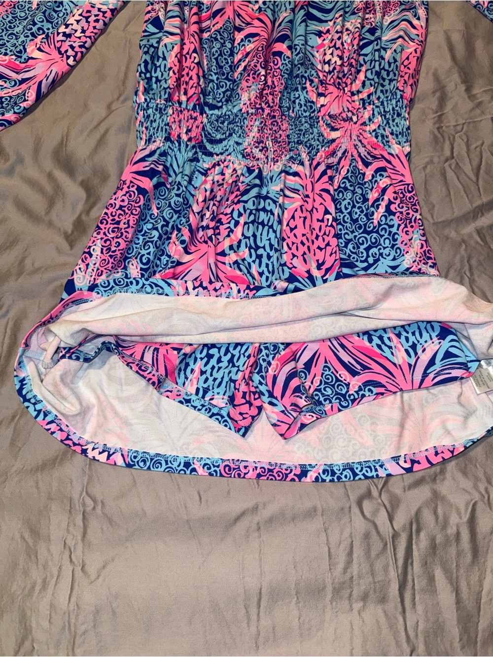 Lilly Pulitzer “Tropic Low Down” Skort/Romper/Dress Off-Shoulder - Picture 8 of 8